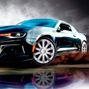 4-Delige J-Tec Wieldoppenset Modena 15-inch zilver + chroom ring