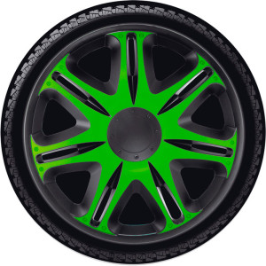 4-Delige J-Tec Wieldoppenset Nascar 13-inch zwart/groen