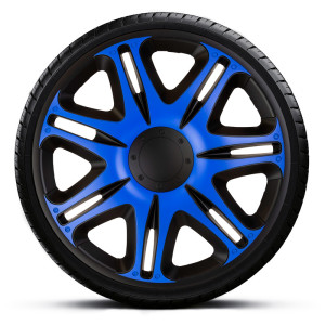 4-Delige J-Tec Wieldoppenset Nascar 15-inch zwart/blauw