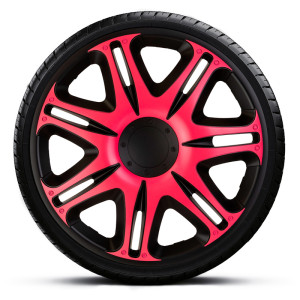 4-Delige J-Tec Wieldoppenset Nascar 15-inch zwart/roze
