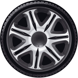 4-Delige J-Tec Wieldoppenset Nascar 16-inch zilver/zwart