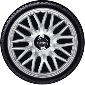 4-Delige J-Tec Wieldoppenset Orden R 13-inch zilver + chroom ring