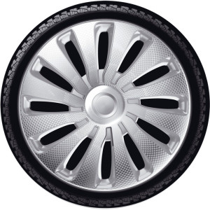 4-Delige J-Tec Wieldoppenset Sepang 13-inch zilver/carbon-look