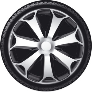 4-Delige Wieldoppenset Mega 13-inch zilver/zwart