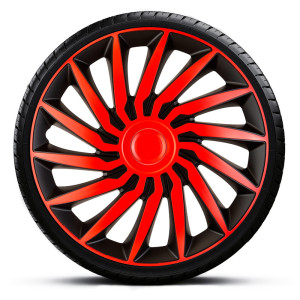 4-Delige Wieldoppenset Kendo 14-inch zwart/rood