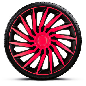 4-Delige Wieldoppenset Kendo 15-inch zwart/roze