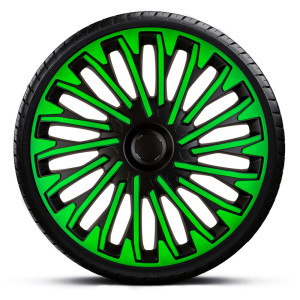 4-Delige Wieldoppenset Soho 14-inch zwart/groen