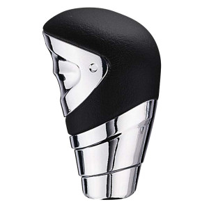 Universele pookknop M-4 - Zwart leder/Chroom