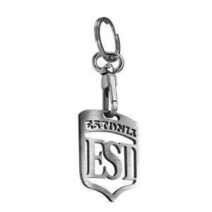 RVS sleutelhanger - 'Estland' (Zilver)
