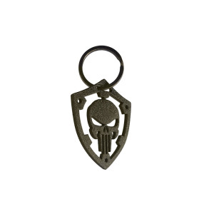 RVS sleutelhanger - 'Skull' (Goud)