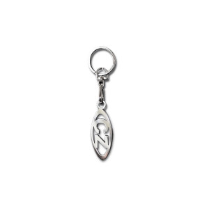 RVS sleutelhanger - 'CZ' in Ovaal (Zilver)