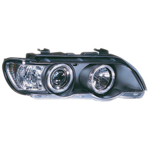Set Koplampen passend voor BMW X5 E53 2000-2004 - Zwart - incl. Angel-Eyes