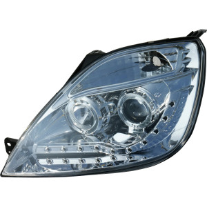 Set Koplampen in DRL-Look passend voor Ford Fiesta VI 2002-2008 - Chroom - incl. Stelmotor