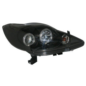 Set Koplampen passend voor Peugeot 107 2005-2012 - Zwart - incl. Angel-Eyes