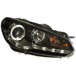 Set Koplampen DRL-Look passend voor Volkswagen Golf VI 2008-2012 - Zwart