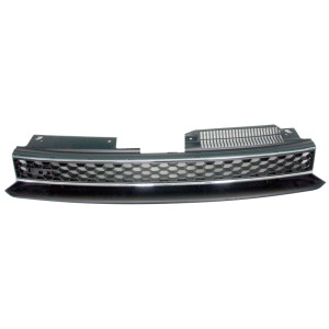Embleemloze GTi-Look Grill passend voor Volkswagen Golf VI 2008-2012 Zwart/Chroom