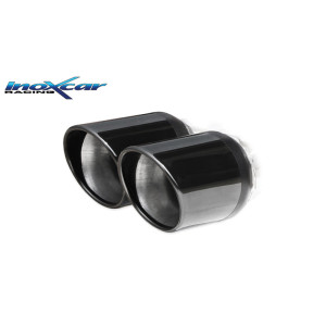 100% RVS Sportuitlaat passend voor Audi A1 1.4TFSi Sport (185pk) 2011- Ø55mm 2x80mm X-Race Black Edition