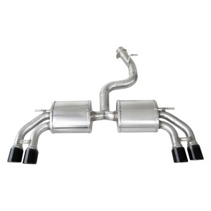 100% RVS Dubbele Sportlaat passend voor Audi A3 (8V) Sportback S3 2.0i TFSI 300pk 2013- 2x80mm X-Race Black Edition