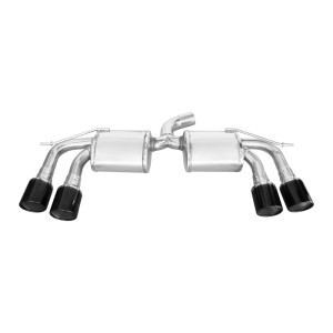 100% RVS Dubbele Sportlaat passend voor Volkswagen Golf VII 2.0 R TSI 300pk 2014- 2x100mm X-Race Black Edition