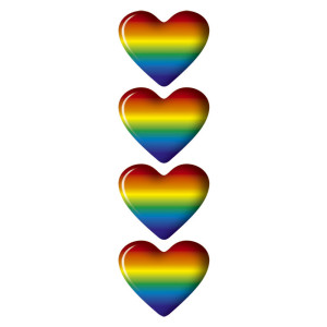 Auto Tattoo Sticker Heart 3D rainbow - 2,8x2,3cm