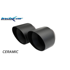 100% RVS Dubbele Sportlaat passend voor Audi A3 (8V) Sportback S3 2.0i TFSI 300pk 2013- 2x80mm Ceramic Black