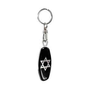RVS sleutelhanger - Emblem/ Flag Star of David