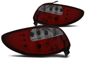 Achterlichten | geschikt voor Peugeot 206 1998- 3d 5d | rood smoke