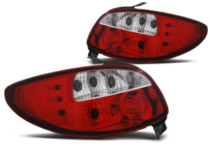 Achterlichten | geschikt voor Peugeot 206 1998- 3d 5d | rood wit