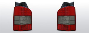Achterlichten geschikt voor Volkswagen T5 2003-2015 | LED | rood / smoke | Achterklep