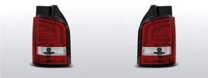 Achterlichten geschikt voor Volkswagen T5 2003-2015 | LED-BAR | rood / wit | Achterklep