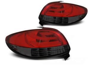 Achterlichten set | geschikt voor Peugeot 206 hatchback 1998-2006 | LED Bar | rood / smoke