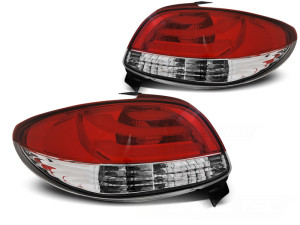 Achterlichten set | geschikt voor Peugeot 206 hatchback 1998-2006 | LED Bar | rood / wit