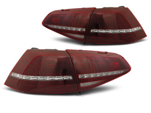 Achterlichten LED | geschikt voor Volkswagen Golf 7 12-17 3d/5d Hatchback VII 5G1 BQ1 BE1 BE2 | Rood/Wit | Sport-Look | Dynamic Turn Signal | Halogeen naar LED Upgrade