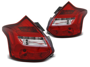 Achterlichten | Ford | Focus 14-18 5d hat. | LED | Dynamic Turn Signal | LED BAR rood en wit