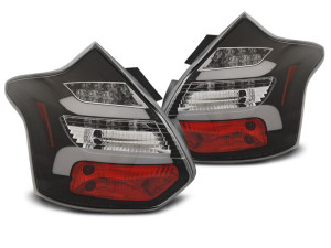 Achterlichten | Ford | Focus 14-18 5d hat. | LED | Dynamic Turn Signal | LED BAR zwart