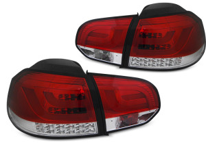 Achterlichten | geschikt voor Volkswagen | Golf 08-12 3d hat. / Golf 08-12 5d hat. | LED BAR | rood en wit
