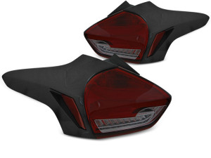 Achterlichten | Ford | Focus 14-18 5d hat. | FULL LED | Dynamic Turn Signal | LED BAR | rood en smoke