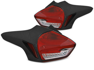 Achterlichten | Ford | Focus 14-18 5d hat. | FULL LED | Dynamic Turn Signal | LED BAR | rood en wit