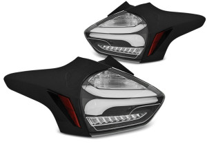 Achterlichten | Ford | Focus 14-18 5d hat. | FULL LED | Dynamic Turn Signal | LED BAR | zwart
