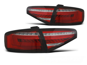 Achterlichten | Audi | A4 11-15 4d sed. | B8 | OEM Halogeen | FULL LED | LED BAR | Dynamic Turn Signal | rood en wit