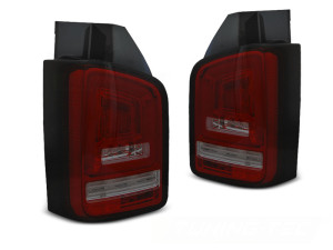 Achterlichten | geschikt voor Volkswagen | Multivan 15-19 5d bus. / Transporter Kombi 15-19 4d bus. | T6 | OEM Halogeen | FULL LED | LED BAR | Dynamic Turn Signal | rood en smoke