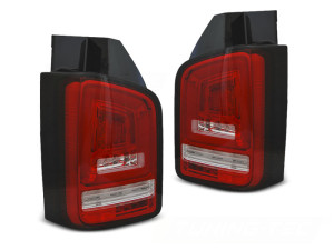 Achterlichten | geschikt voor Volkswagen | Multivan 15-19 5d bus. / Transporter Kombi 15-19 4d bus. | T6 | OEM Halogeen | FULL LED | LED BAR | Dynamic Turn Signal | rood en wit