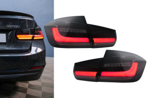 Achterlichten | geschikt voor BMW | 3-serie 12-15 4d sed. F30 / 3-serie 15-19 4d sed. F30 LCI | G20-Look | LED BAR | FULL LED | zwart/smoke | 02