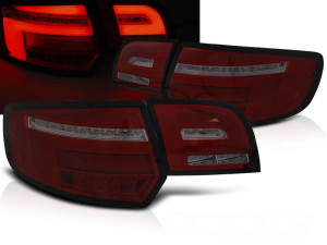 Achterlichten | geschikt voor Audi | A3 Sportback 04-08 5d hat. | type 8P | LED | Dynamic Turn Signal | LED BAR | rood en smoke