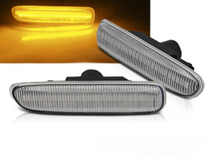 Zijknipperlicht | geschikt voor BMW | 3-serie 98-05 4d sed. / 3-serie Cabrio 00-07 2d cab. / 3-serie Compact 01-05 3d hat. / 3-serie Coupé 99-06 2d cou. / 3-serie Touring 99-05 5d sta. | E46 | LED | Dynamic Turn Signal | chroom