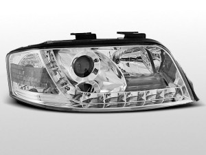 Koplampen Devil Eyes | geschikt voor Audi A6 2001-2003 | Chroom | REAL DRL