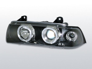 Koplampen Angel Eyes | geschikt voor BMW E36 Coupé Cabrio 1992-1998 | LED | zwart