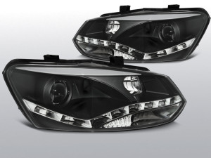 Koplampen Devil Eyes Real-DRL | geschikt voor Volkswagen Polo 6R 2009-2014|zwart