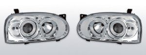 Koplampen geschikt voor Volkswagen Golf 3 92-97  Halo Rims chrome