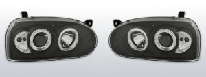 Koplampen geschikt voor Volkswagen Golf 3 92-97  Halo Rims zwart